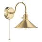 Hadano Wall Light Natural Brass and Aged Brass Metal Shade 18cm