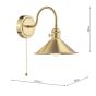 Hadano Wall Light Natural Brass and Aged Brass Metal Shade 18cm