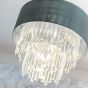 Halle 6 Light Pendant Grey Shade & Crystal
