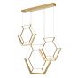 Hexagon 3 Light Pendant Gold LED