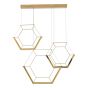 Hexagon 3 Light Pendant Gold LED