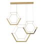 Hexagon 3 Light Pendant Gold LED