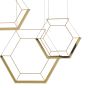 Hexagon 3 Light Pendant Gold LED
