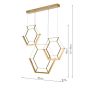 Hexagon 3 Light Pendant Gold LED