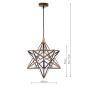 Ilario Small Star Pendant Antique Brass Glass