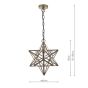 Ilario Large Star Pendant Antique Brass & Glass