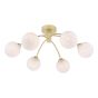 Izzy 6 Light Semi-Flush Matt Gold With White Confetti Glass