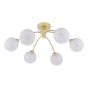 Izzy 6 Light Semi-Flush Matt Gold With White Confetti Glass