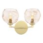 Izzy 2 Light Wall Light Matt Gold With Organic Amber Glass
