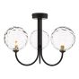 Jared 3 Light Semi Flush Matt Black Fitting Only