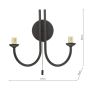 Jared 2 Light Wall Light Matt Black Bracket Only