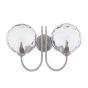 Jared 2 Light Wall Light Satin Nickel With Clear Dimpled Glass