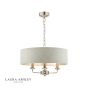 Laura Ashley Sorrento 3 Light Pendant Satin Nickel With Natural Shade