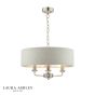 Laura Ashley Sorrento 3 Light Shadelier Satin Nickel With Natural Shade