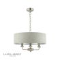 Laura Ashley Sorrento 3 Light Pendant Satin Nickel With Natural Shade