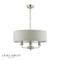 Laura Ashley Sorrento 3 Light Shadelier Satin Nickel With Natural Shade