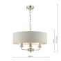 Laura Ashley Sorrento 3 Light Shadelier Satin Nickel With Natural Shade
