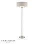 Laura Ashley Sorrento 3 Light Floor Lamp Satin Nickel and Natural With Shade
