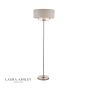 Laura Ashley Sorrento 3 Light Floor Lamp Satin Nickel With Natural Shade