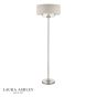 Laura Ashley Sorrento 3 Light Floor Lamp Satin Nickel and Natural With Shade