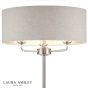 Laura Ashley Sorrento 3 Light Floor Lamp Satin Nickel and Natural With Shade