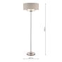 Laura Ashley Sorrento 3 Light Floor Lamp Satin Nickel With Natural Shade