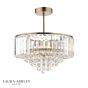 Laura Ashley Vienna 3 Light Semi-Flush Crystal and Antique Brass