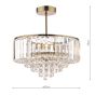 Laura Ashley Vienna 3lt Semi Flush Crystal & Antique Brass