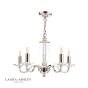 Laura Ashley Carson 5 Light Armed Pendant Polished Nickel and Crystal Fitting Only