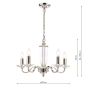 Laura Ashley Carson 5 Light Armed Pendant Polished Nickel and Crystal Fitting Only