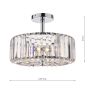 Laura Ashley Fernhurst 3 Light Semi-Flush Crystal and Polished Chrome