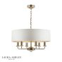 Laura Ashley Sorrento 6 Light Shadelier Antique Brass and Ivory With Shade