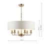 Laura Ashley Sorrento 6 Light Shadelier Antique Brass and Ivory With Shade