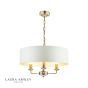 Laura Ashley Sorrento 3 Light Pendant Antique Brass With Ivory Shade
