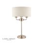 Laura Ashley Sorrento 3 Light Table Lamp Satin Nickel and Natural With Shade