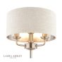 Laura Ashley Sorrento 3 Light Table Lamp Satin Nickel and Natural With Shade