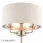 Laura Ashley Sorrento 3 Light Table Lamp Satin Nickel and Natural With Shade