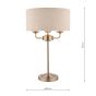 Laura Ashley Sorrento 3 Light Table Lamp Satin Nickel and Natural With Shade