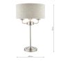 Laura Ashley Sorrento 3 Light Table Lamp Satin Nickel and Natural With Shade