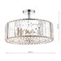 Laura Ashley Fernhurst 4 Light Semi-Flush Crystal and Polished Chrome