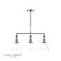 Laura Ashley Isaac 3lt Bar Pendant Satin Nickel Glass