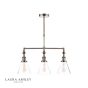 Laura Ashley Isaac 3lt Bar Pendant Satin Nickel Glass