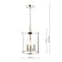 Laura Ashley Selbourne 3 Light Pendant Polished Nickel and Glass