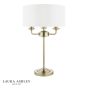 Laura Ashley Sorrento 3 Light Table Lamp Antique Brass and Ivory With Shade