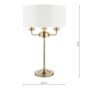 Laura Ashley Sorrento 3 Light Table Lamp Antique Brass and Ivory With Shade