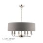Laura Ashley Sorrento 6 Light Shadelier Polished Nickel and Grey With Shade