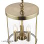Laura Ashley Selbourne 3 Light Pendant Antique Brass and Glass