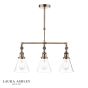 Laura Ashley Isaac 3 Light Bar Pendant Antique Brass and Glass