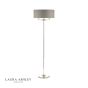 Laura Ashley Sorrento 3 Light Floor Lamp Polished Nickel and Grey With Shade