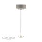 Laura Ashley Sorrento 3 Light Floor Lamp Polished Nickel and Grey With Shade
